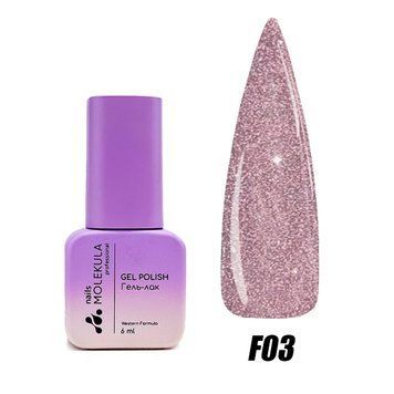 Гель-лак для ногтей Molekula Flash Effect №F03 Серо-лиловый светоотражающий 6 мл 00-00016792 фото