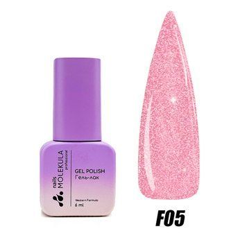 Гель-лак для ногтей Molekula Flash Effect №F05 Светло-розовый светоотражающий 6 мл 00-00016680 фото