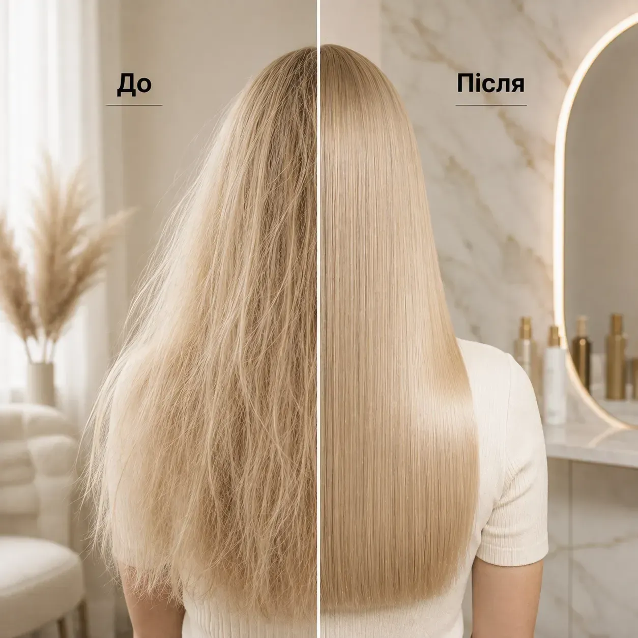 Результат применения шампуня ECRE LUMINO Shampoo до и после