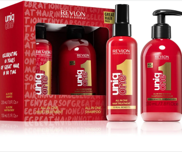 Набор по уходу за волосами шампунь и спрей Revlon Professional Uniq One All In One 230 мл 150 мл 00-00020529 фото