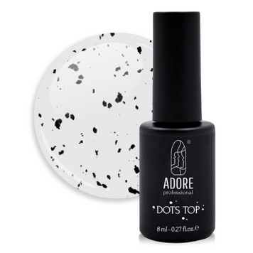 Закрепитель для гель-лака ADORE Dot's Top №01 Матовый с черной крошкой 8 мл 00-00018746 фото