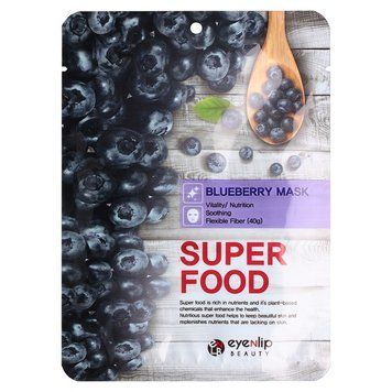 Маска тканевая для лица с экстрактом черники Eyenlip Super Food Blueberry Mask 23 мл 00-00018472 фото
