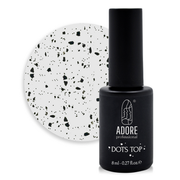 Закрепитель для гель-лака ADORE Dot's Top №02 Глянцевый с черной крошкой 8 мл 00-00018747 фото