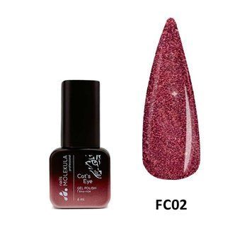 Гель-лак для ногтей Molekula Flash Cat's Eye №FC02 Вишневый светоотражающий 6 мл 00-00016511 фото