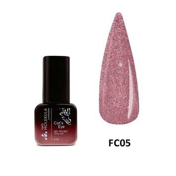 Гель-лак для ногтей Molekula Flash Cat's Eye №FC05 Бордово-коричневый светоотражающий 6 мл 00-00016514 фото