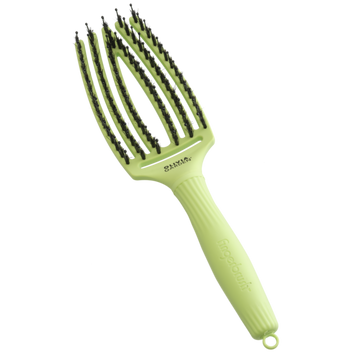 Щетка массажная для волос Olivia Garden Finger Brush Iconic Boar&Nylon Green Pistachio 00-00027334 фото