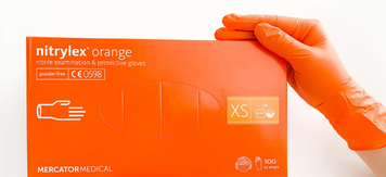 Перчатки нитриловые Nitrylex XS Оранжевые 100 шт 00-00016865 фото