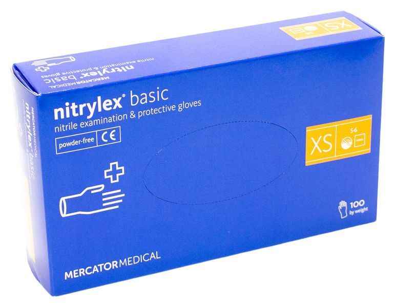Перчатки нитриловые NITRYLEX синие XS 100 шт 00-00008309 фото