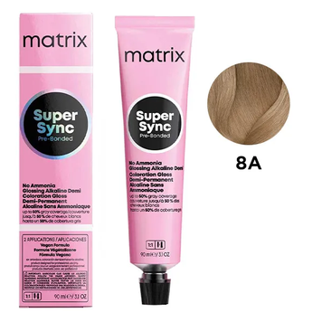 Крем-краска безаммиачная Matrix Super Sync Pre-Bonded №8A Light Ash Blonde 90 мл 00-00025213 фото