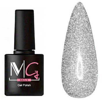 Гель-лак для ногтей MG Nail Gel Polish Mini №М18 Серебряный с микроблеском 5 мл 00-00022265 фото