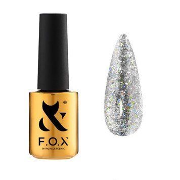 Гель-лак для ногтей F.O.X Sphynx Cat Eye №003 Серебристый с голографическими блестками 7 мл 00-00017671 фото