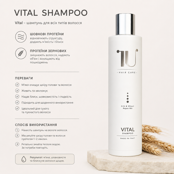 Шампунь для сухих и поврежденных волос Carisma IU Vital 250 мл 00-00016130 фото