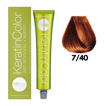 Крем-краска безаммиачная для волос BBCos Keratin Color №7.40 Copper Intensive 100 мл 00-00023221 фото