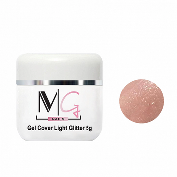 Гель камуфлюючий для нарощення MG Nail UV Gel Glliter Cover Light 5 мл 00-00023602 фото